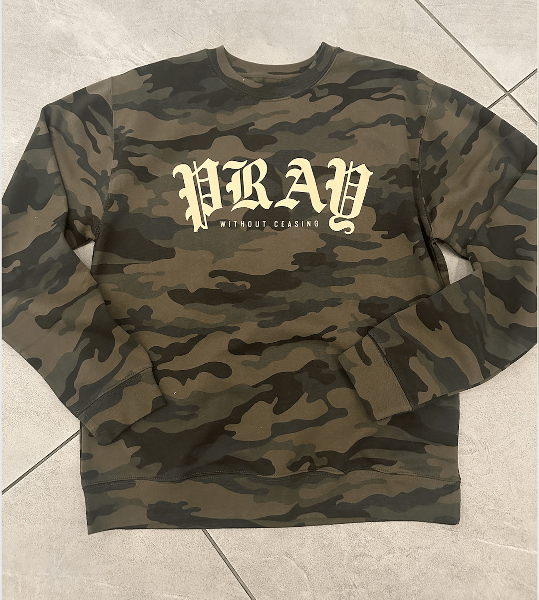 Pray Without Ceasing Camo Sweatshirt