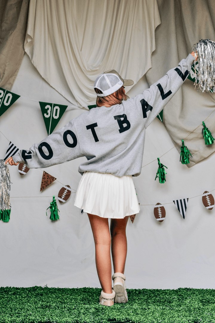 Game Day Football Lt Gray Sweatshirt