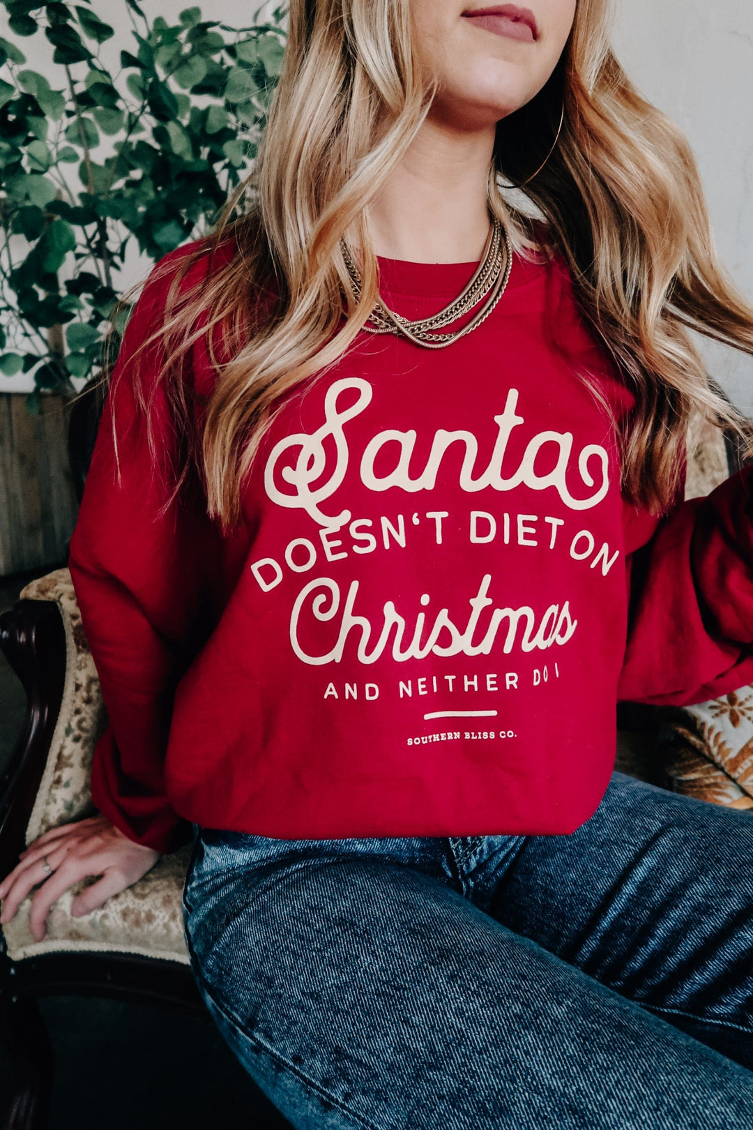 Santa Doesnt Diet Solid Sweatshirt