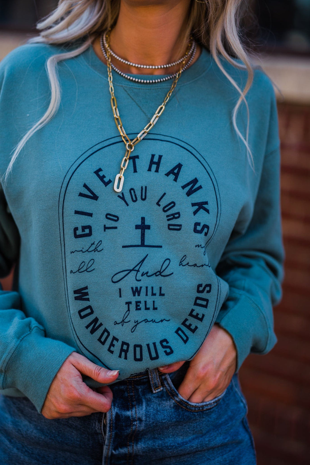 Wonderous Deeds Green Sweatshirt
