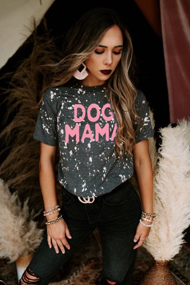 Dog Mama Bleached Tee