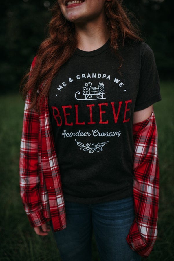 Me and Grandpa Believe Charcoal Tee