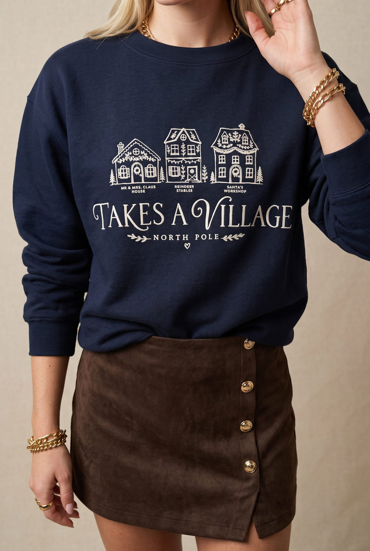 It Takes a Village Navy Sweatshirt