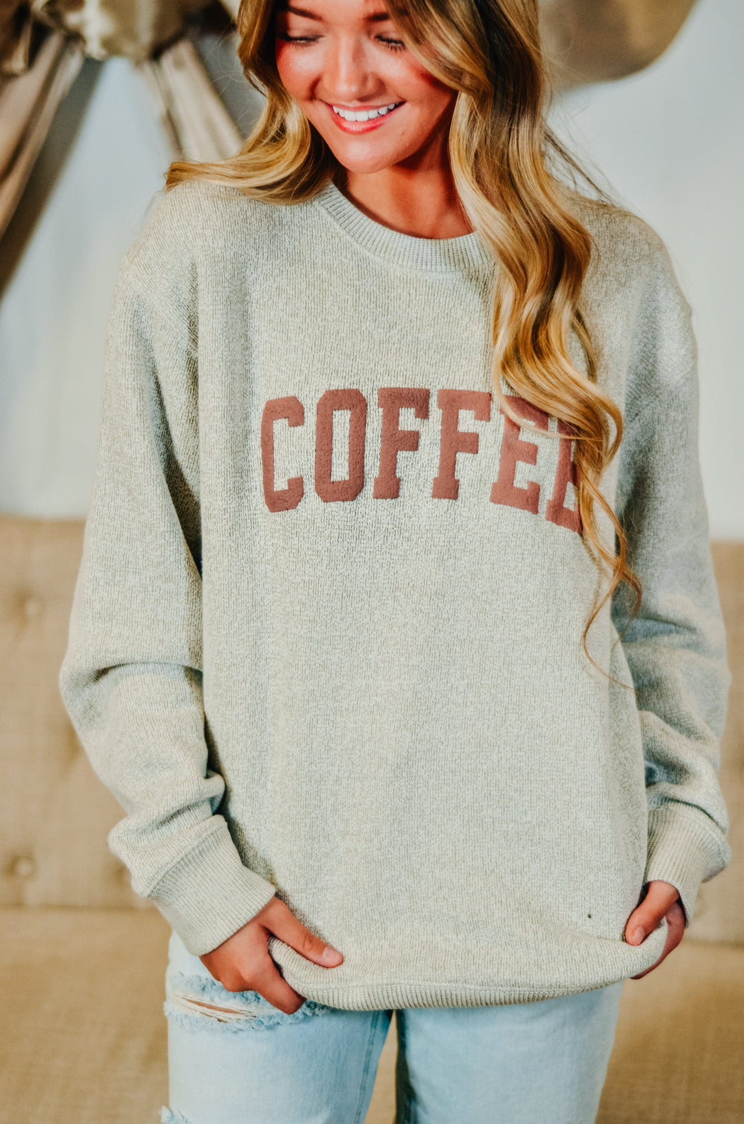 Coffee Puff Knit Sweater