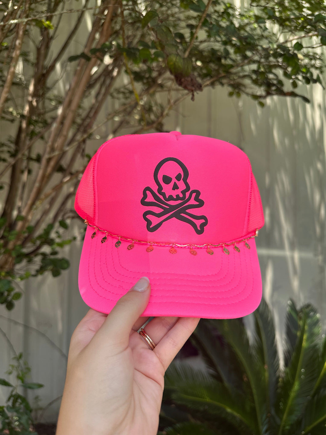 Crossbone Skelly Hot Pink Trucker Hat