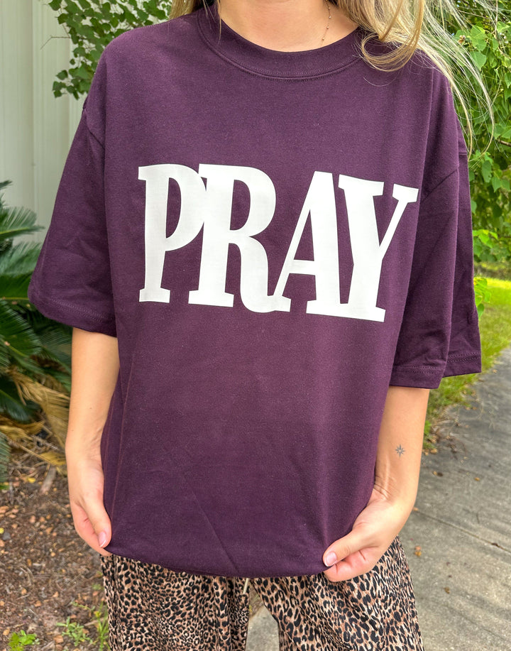 PRAY Mock Neck Tee