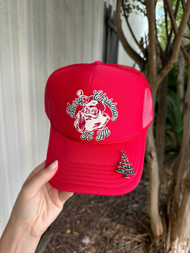 Vintage Santa Red Trucker Hat