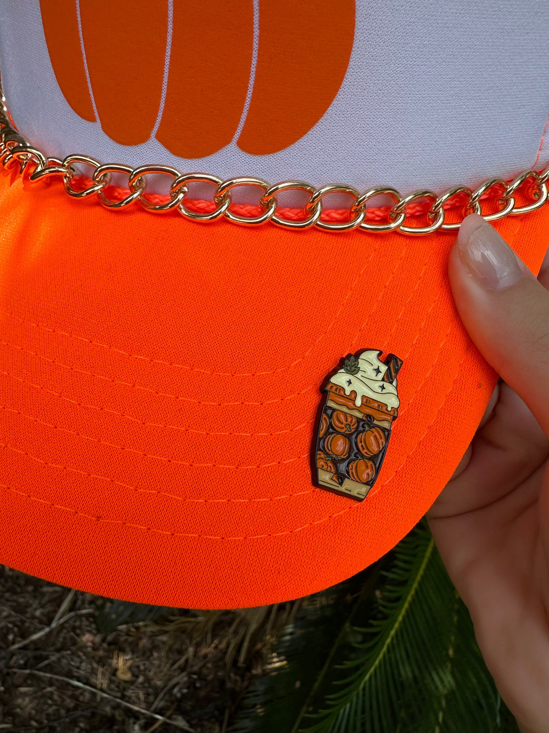 Lil Pumpkin White/Neon Orange Trucker Hat