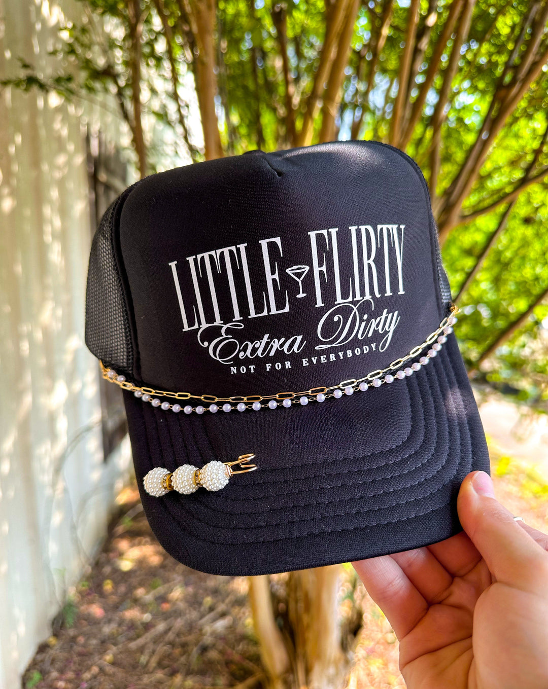 Little Flirty Extra Dirty Black Trucker Hat