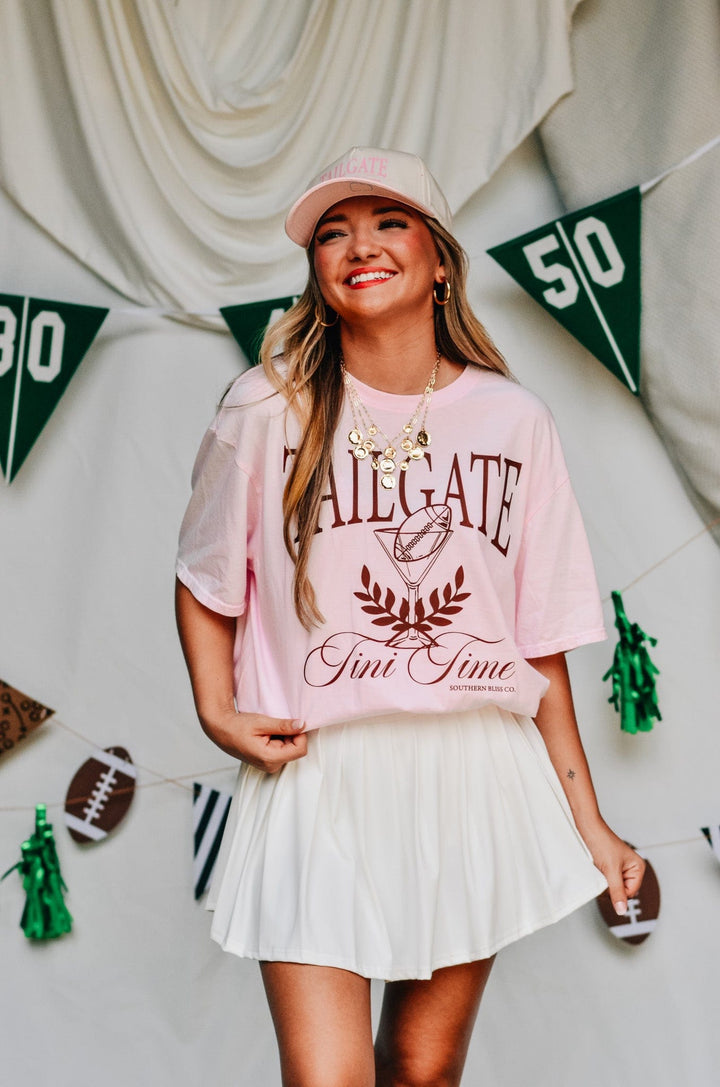 Tailgate Tini Time Light Pink Tee