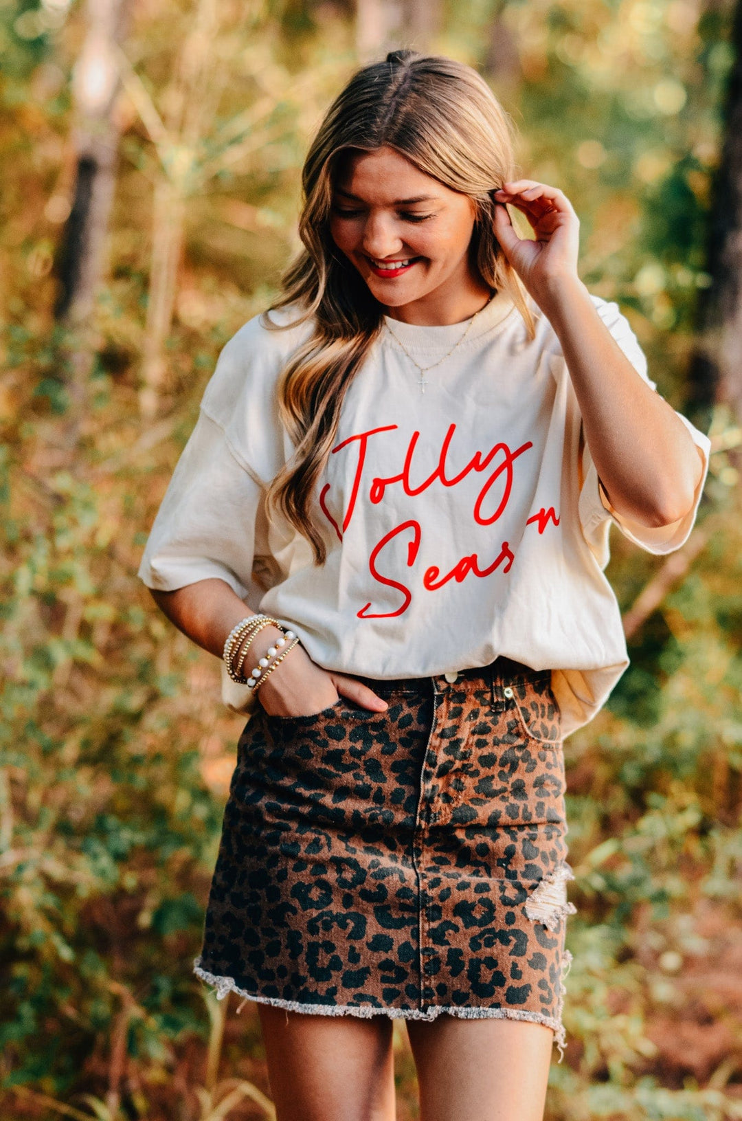 Jolly Season Mock Neck Tee