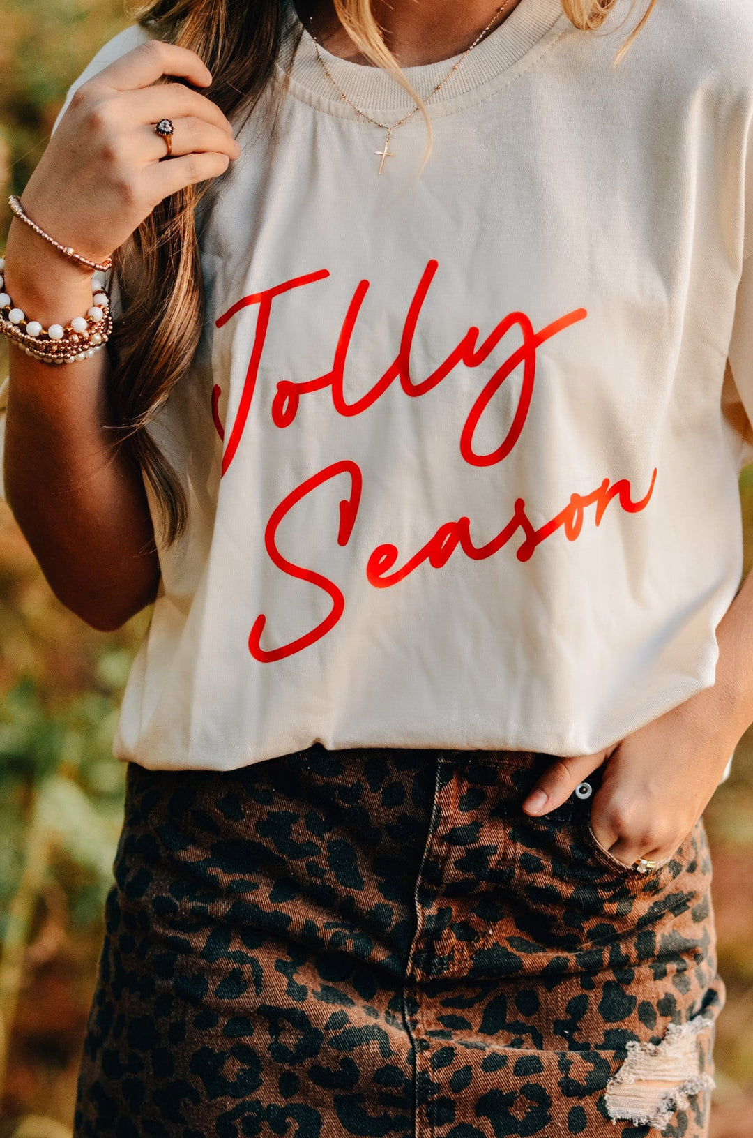 Jolly Season Mock Neck Tee