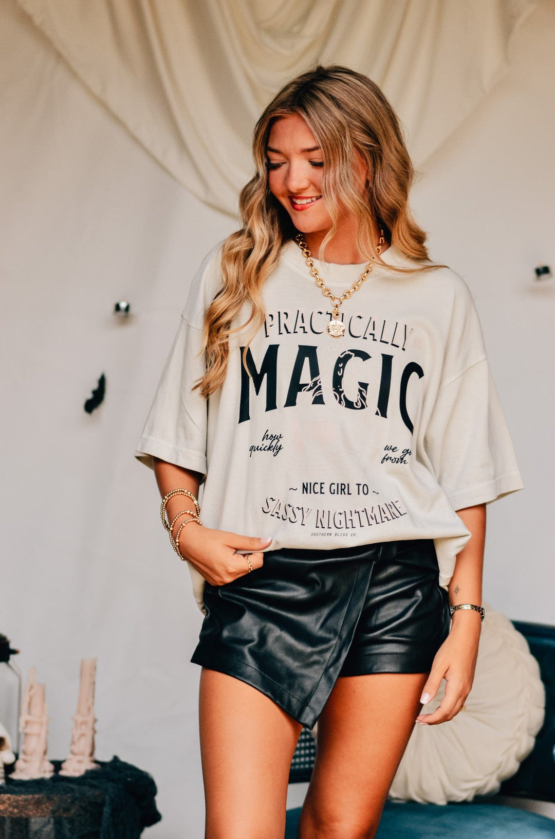 Practically Magic Mock Neck Tee