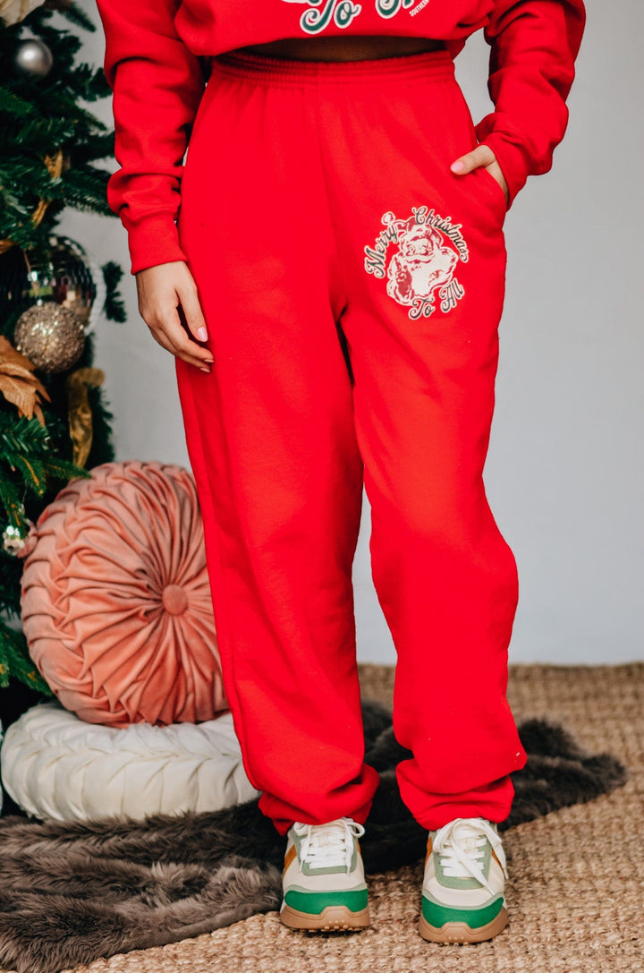 Vintage Santa Red Joggers