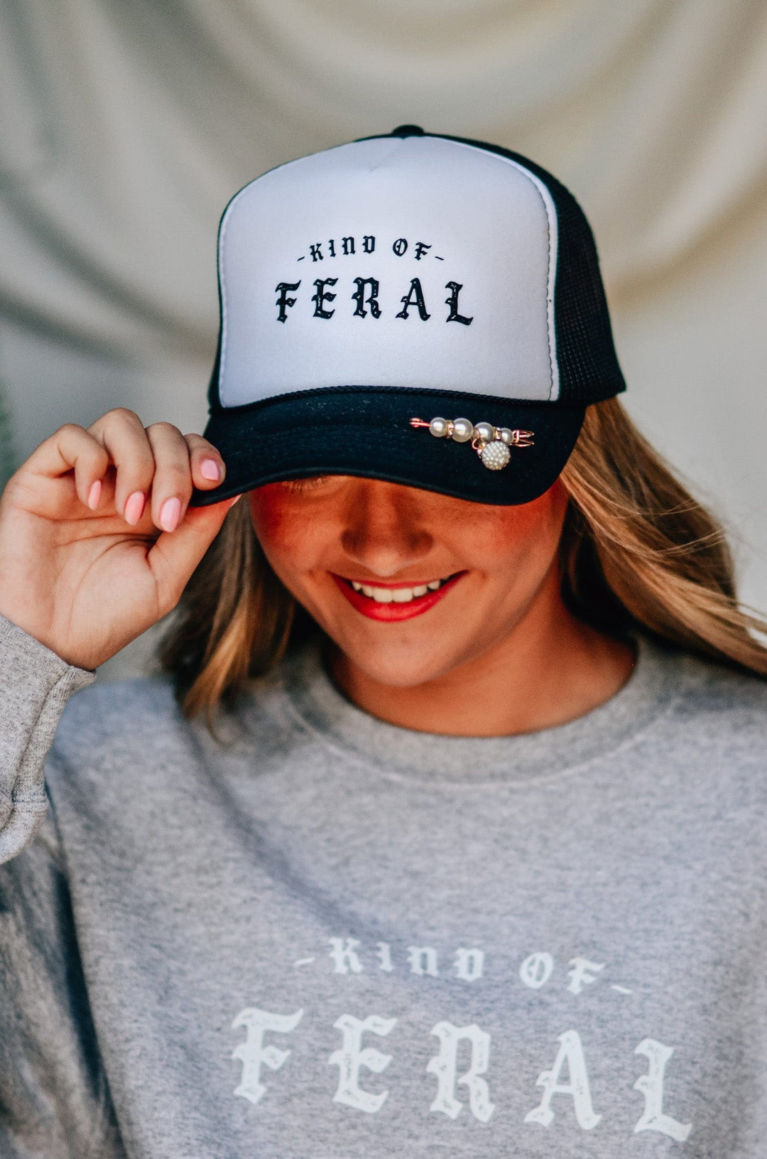 Kind of Feral Black/White Trucker Hat