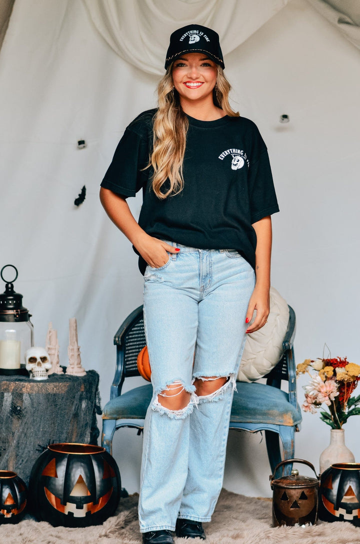 Everything Fine Skeleton Mock Tee