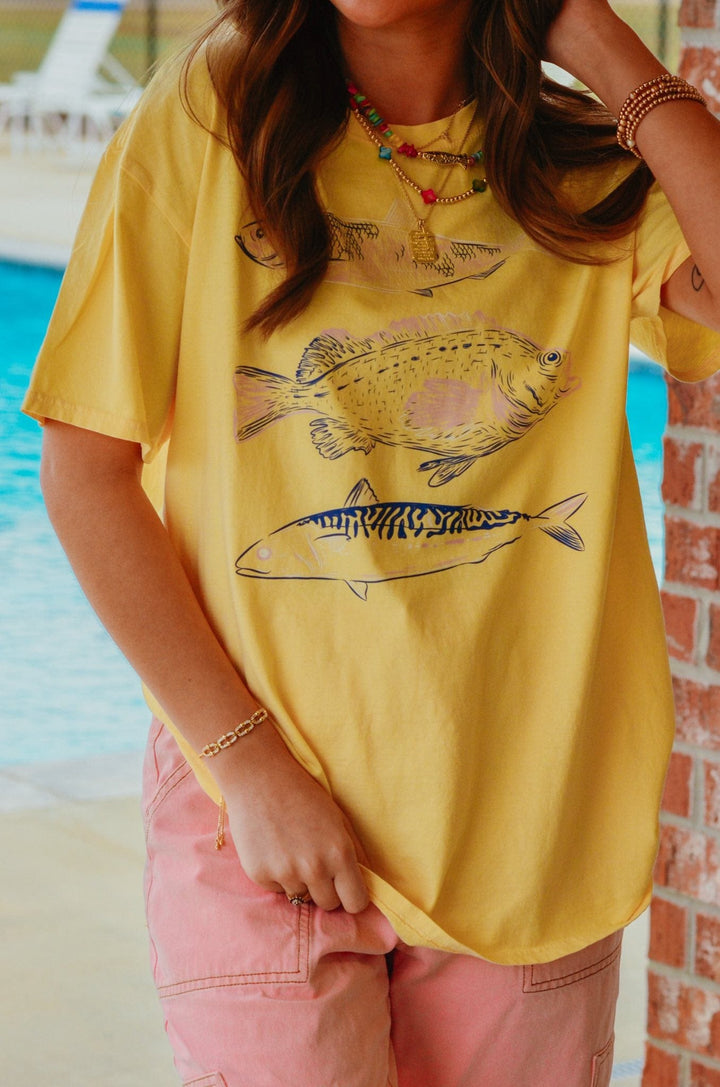3 Fish Yellow Tee