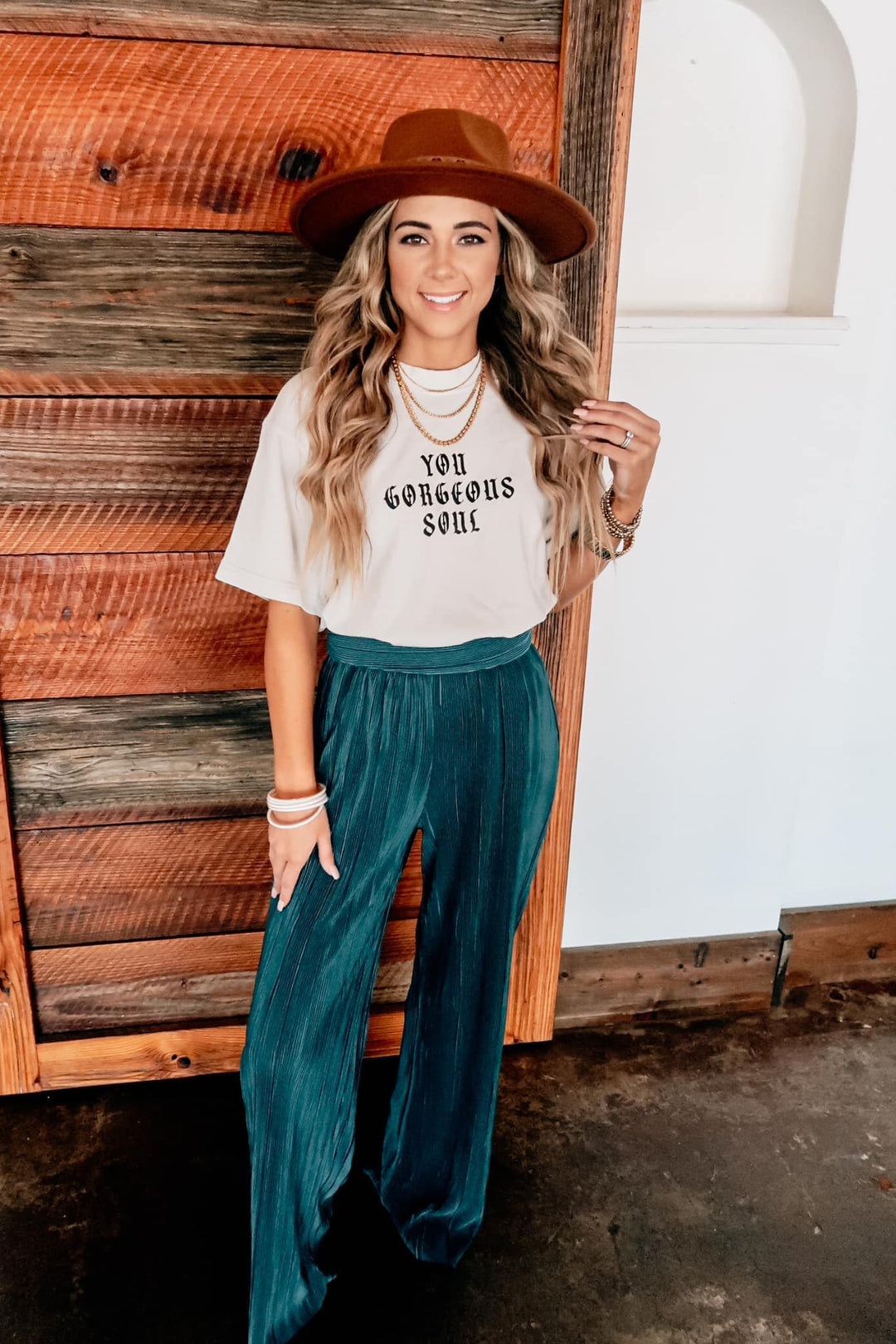 You Gorgeous Soul Sand Mock Neck Tee