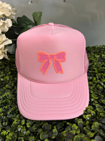 Bow Puff Pink Trucker Hat