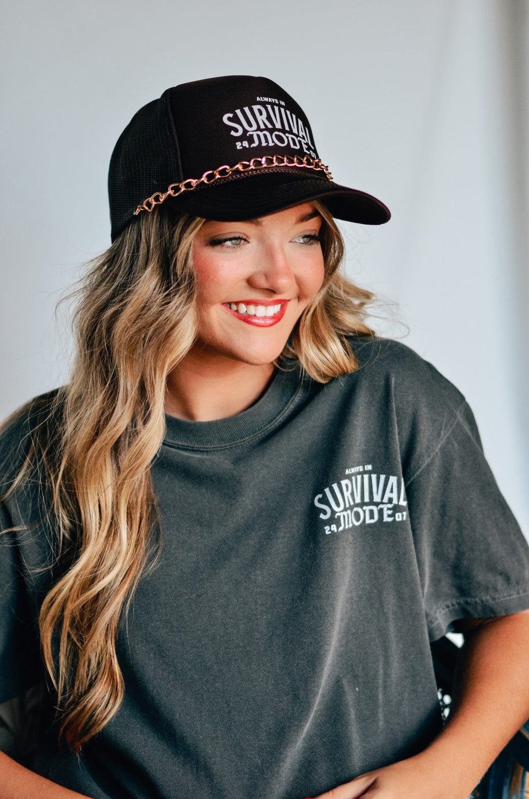 Survival Mode Brown Trucker Hat