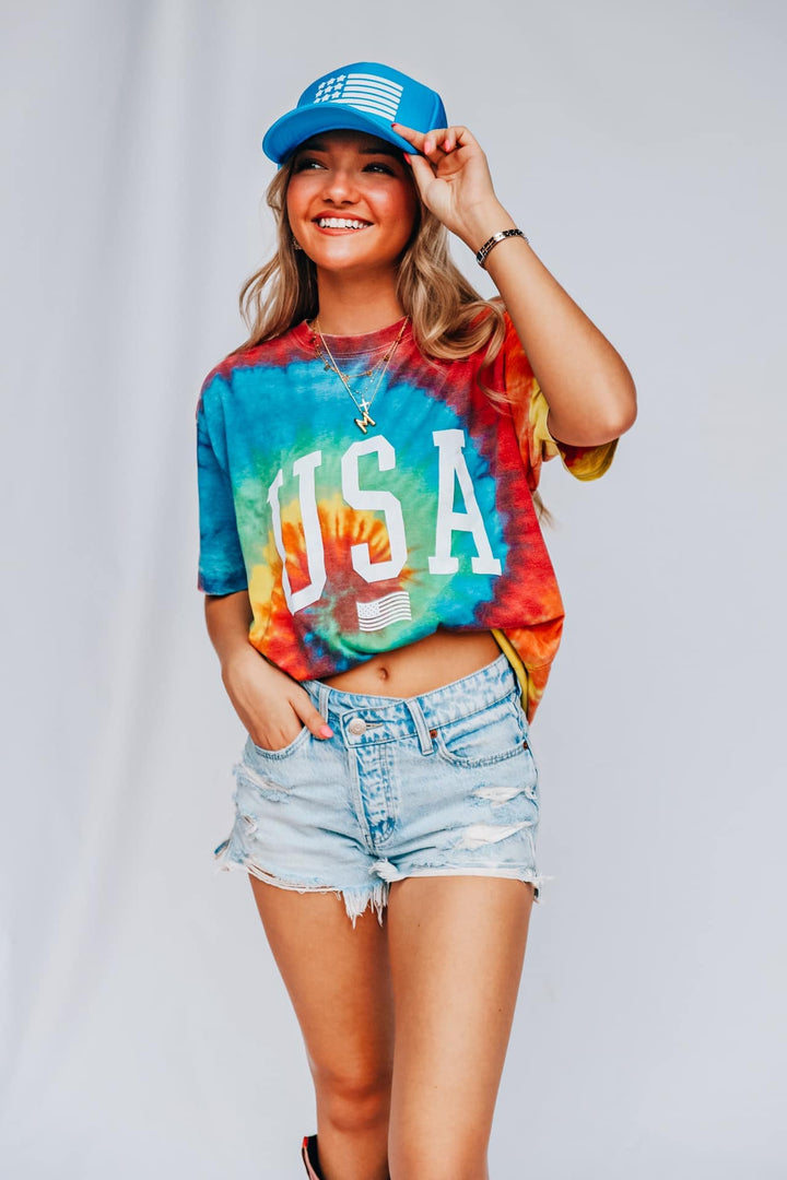 USA Rainbow Spiral Acid Wash