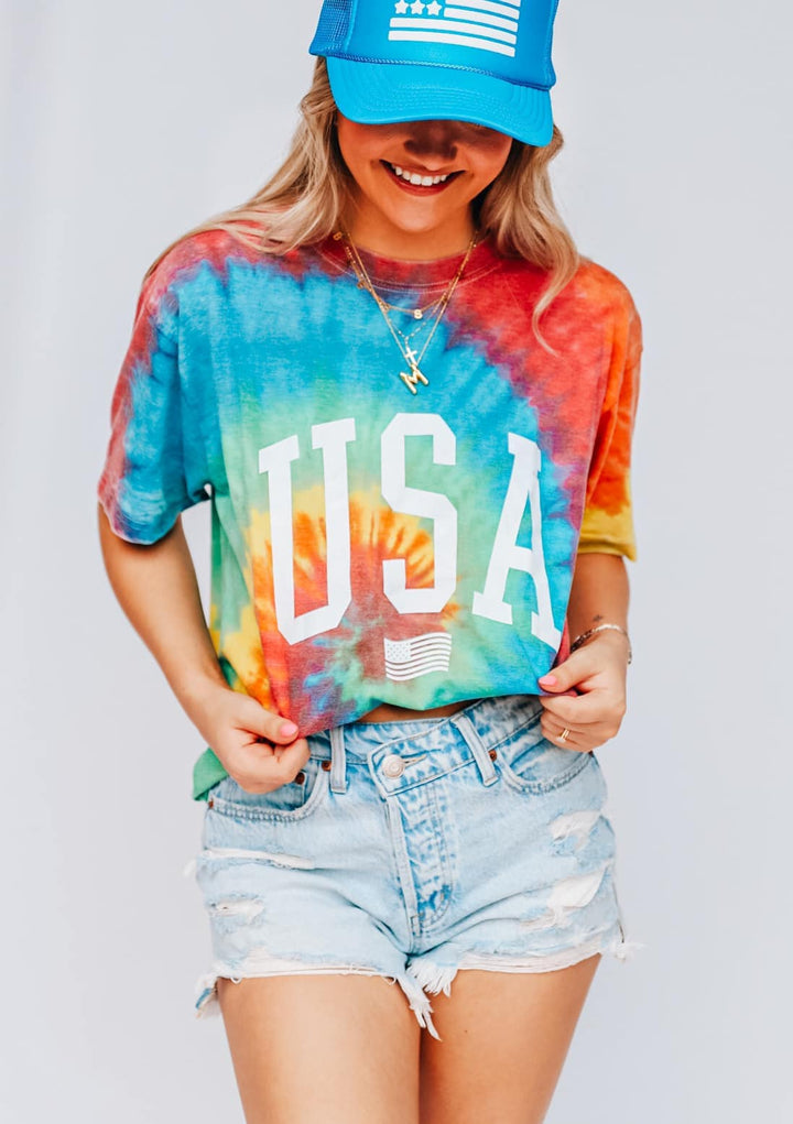 USA Rainbow Spiral Acid Wash