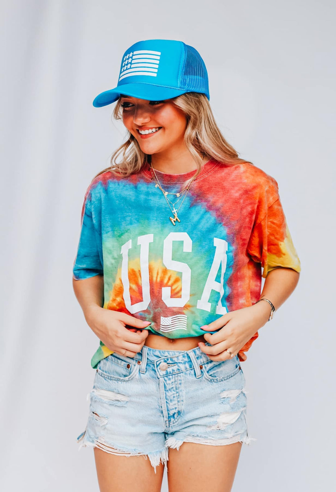 USA Rainbow Spiral Acid Wash