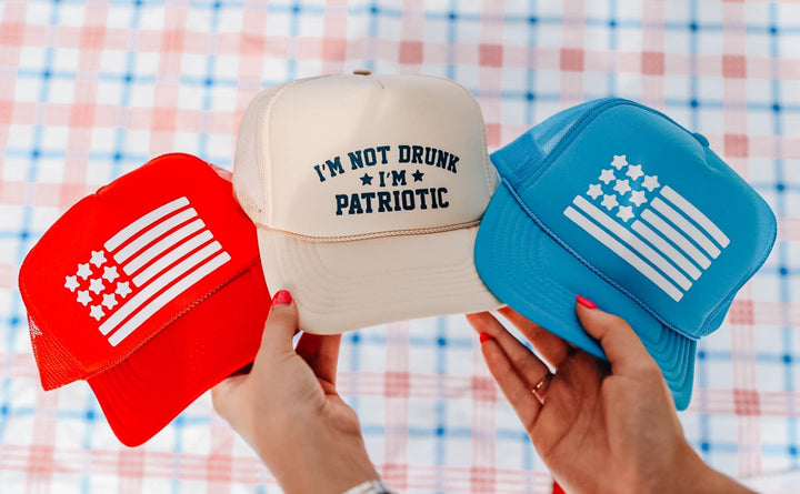Blue American Flag Trucker Hat