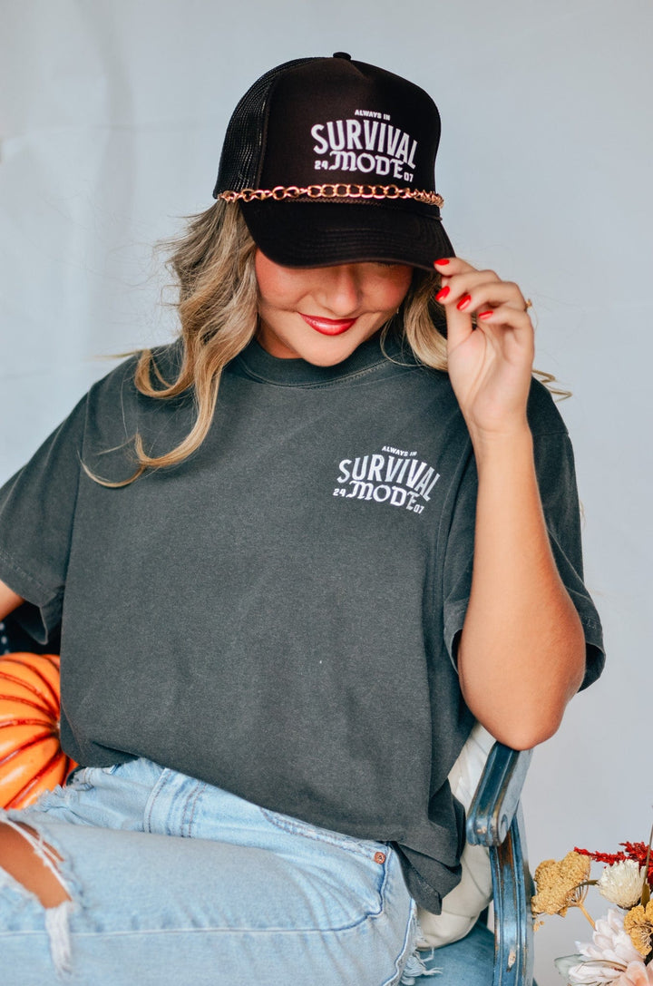 Survival Mode Brown Trucker Hat
