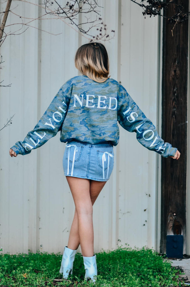 All You Need Is Love Camo Sweatshirt