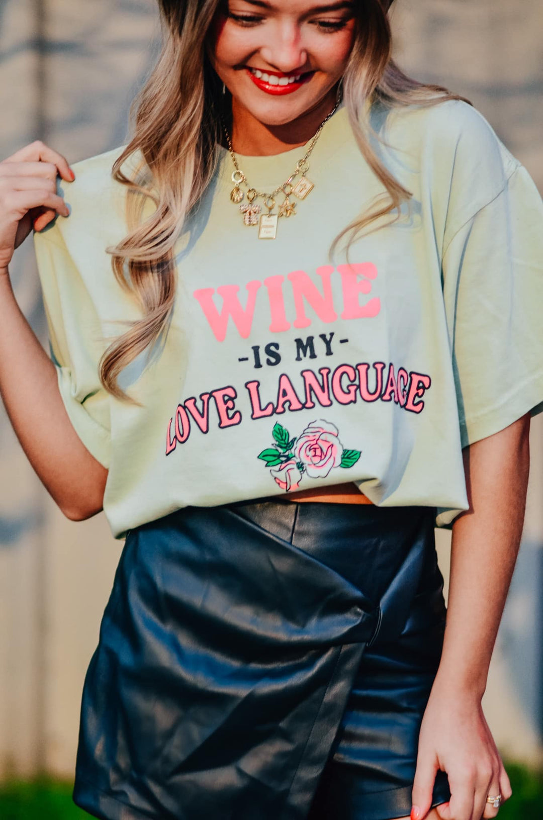 Wine is My Love Language Mock Tee