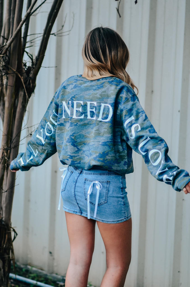 All You Need Is Love Camo Sweatshirt