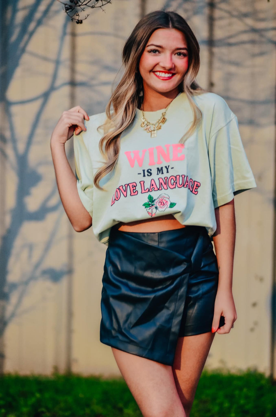 Wine is My Love Language Mock Tee