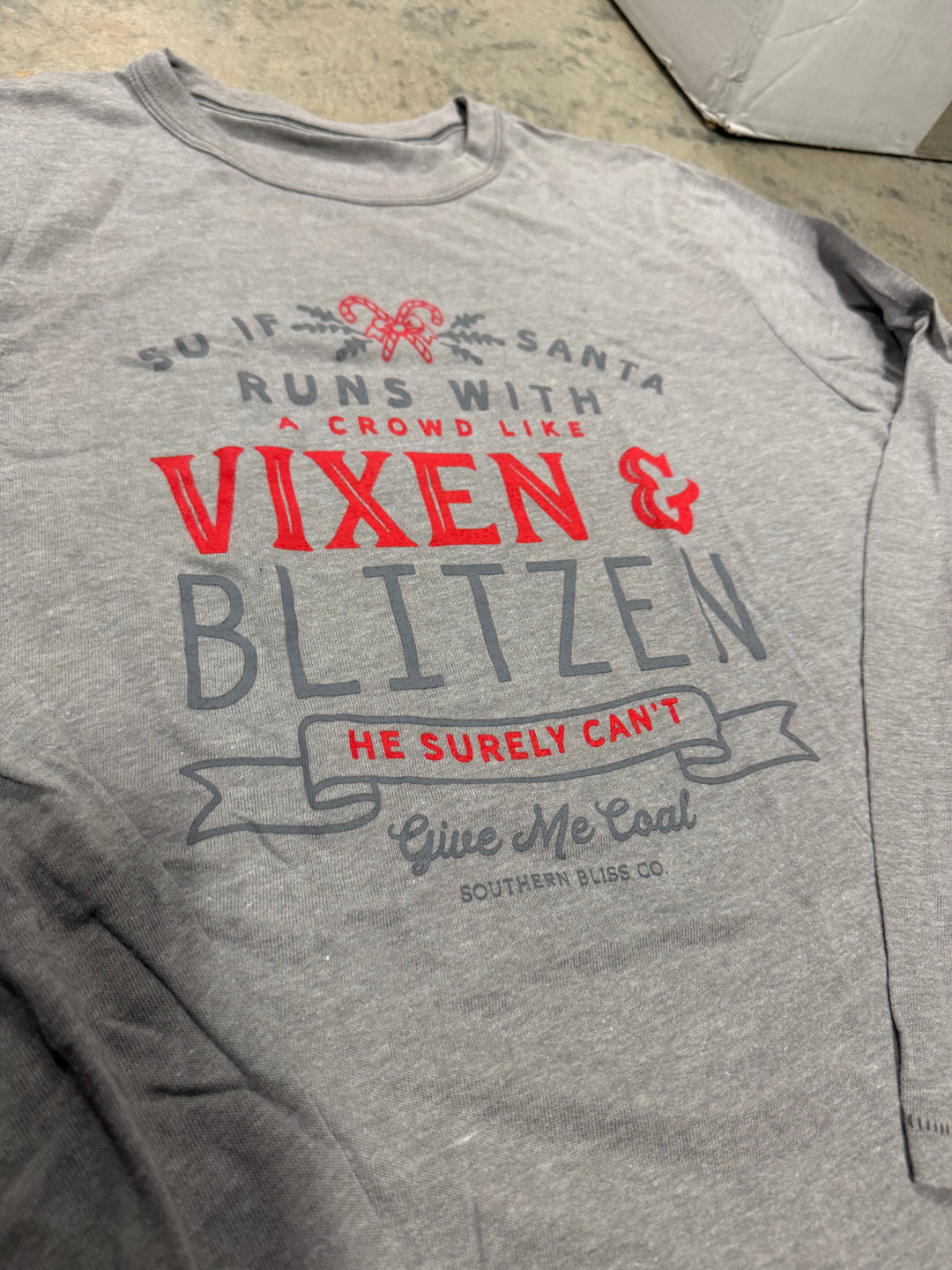 Vixen and Blitzen Gray Longsleeve