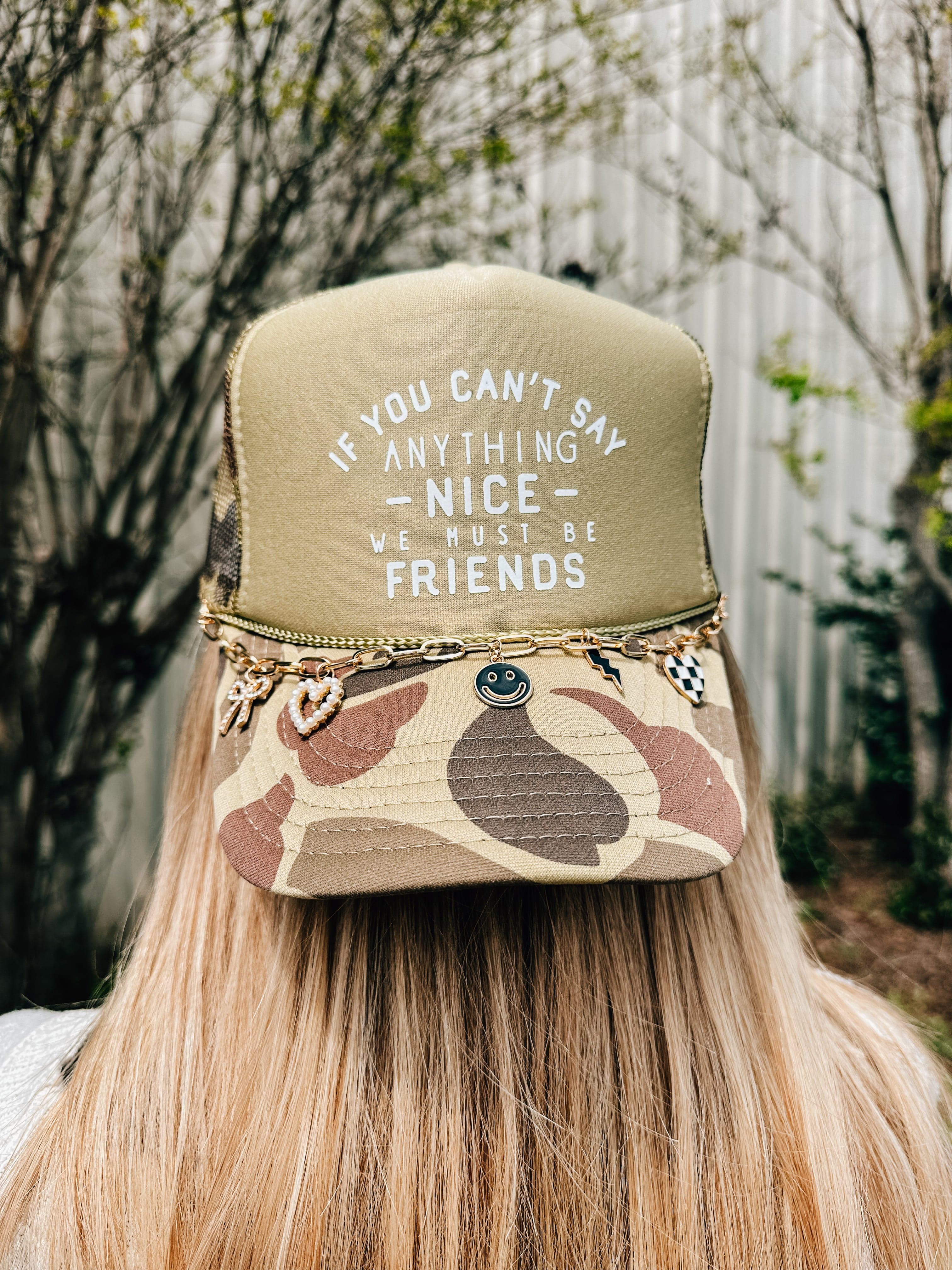 We Must Be Friends Two Tone Camo Trucker Hat – Southern Bliss Company