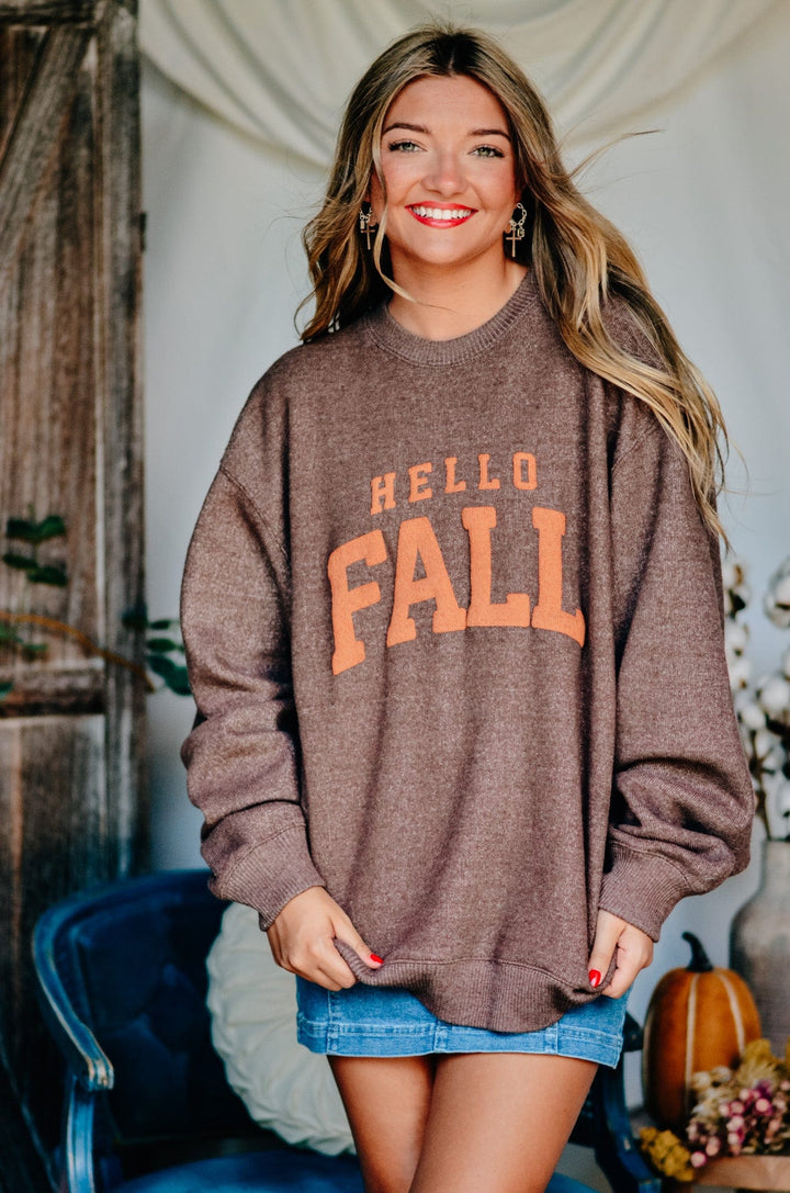 Hello Fall Knit Sweatshirt