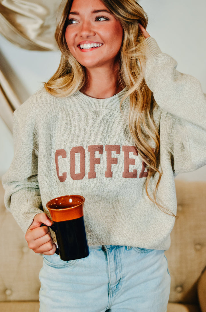 Coffee Puff Knit Sweater