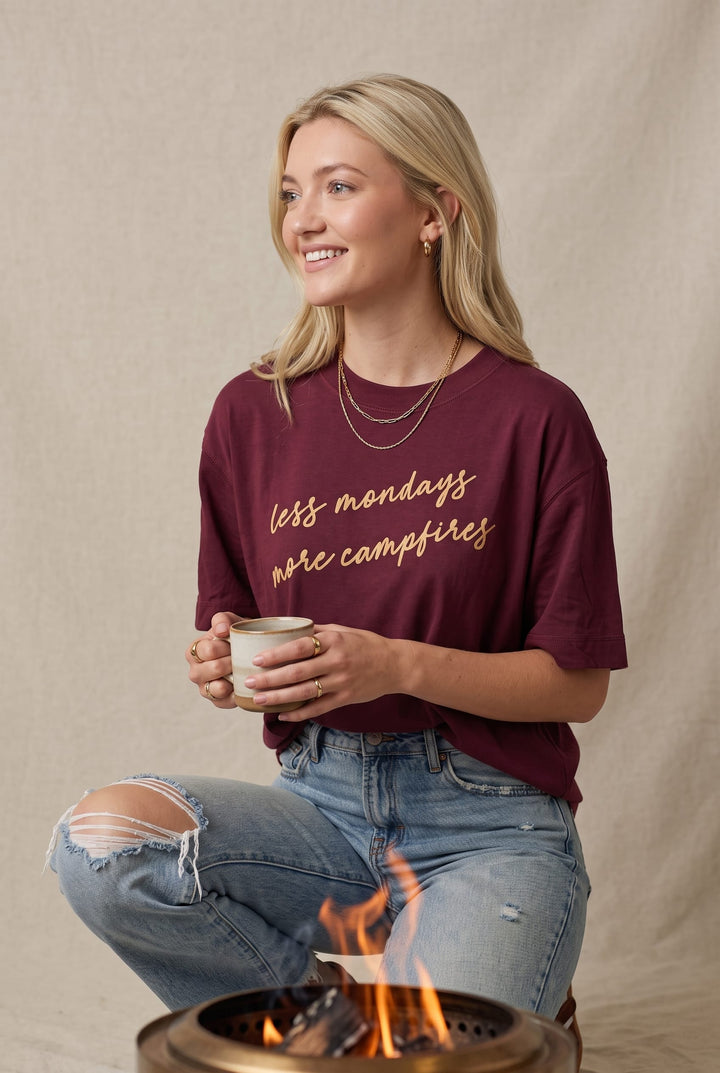 Less Mondays More Campfires Boxy Tee