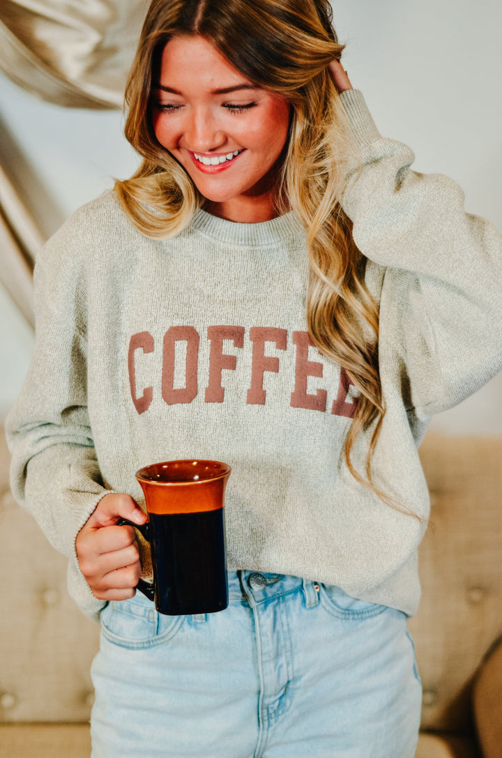 Coffee Puff Knit Sweater