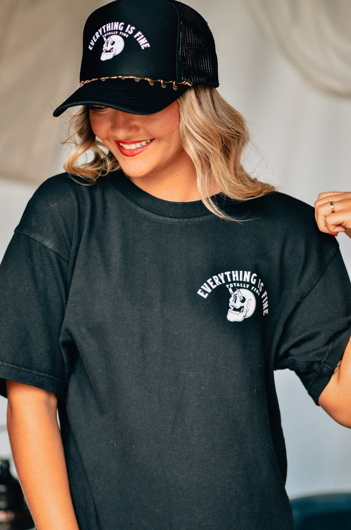 Everything Fine Skeleton Mock Tee