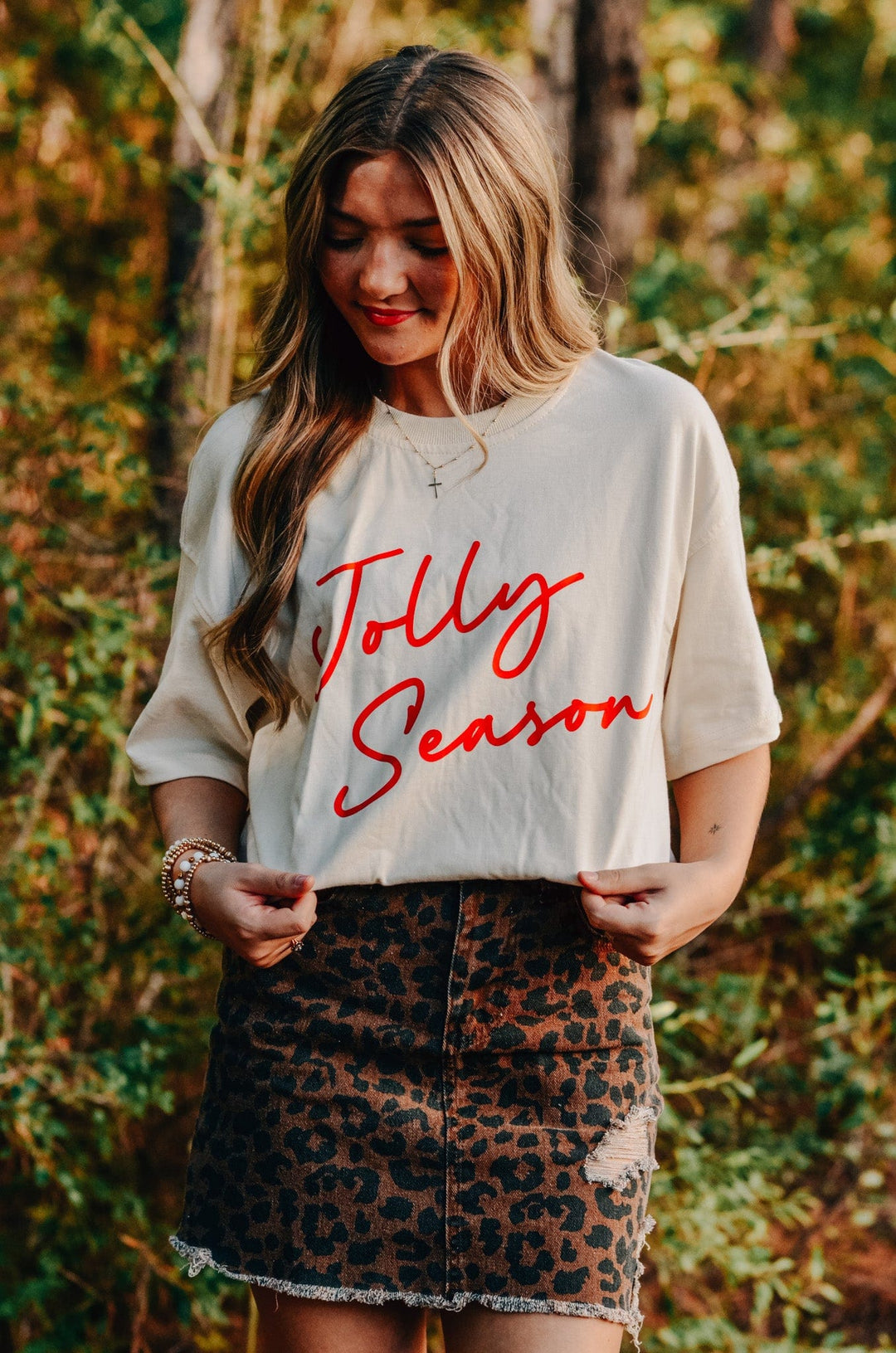 Jolly Season Mock Neck Tee