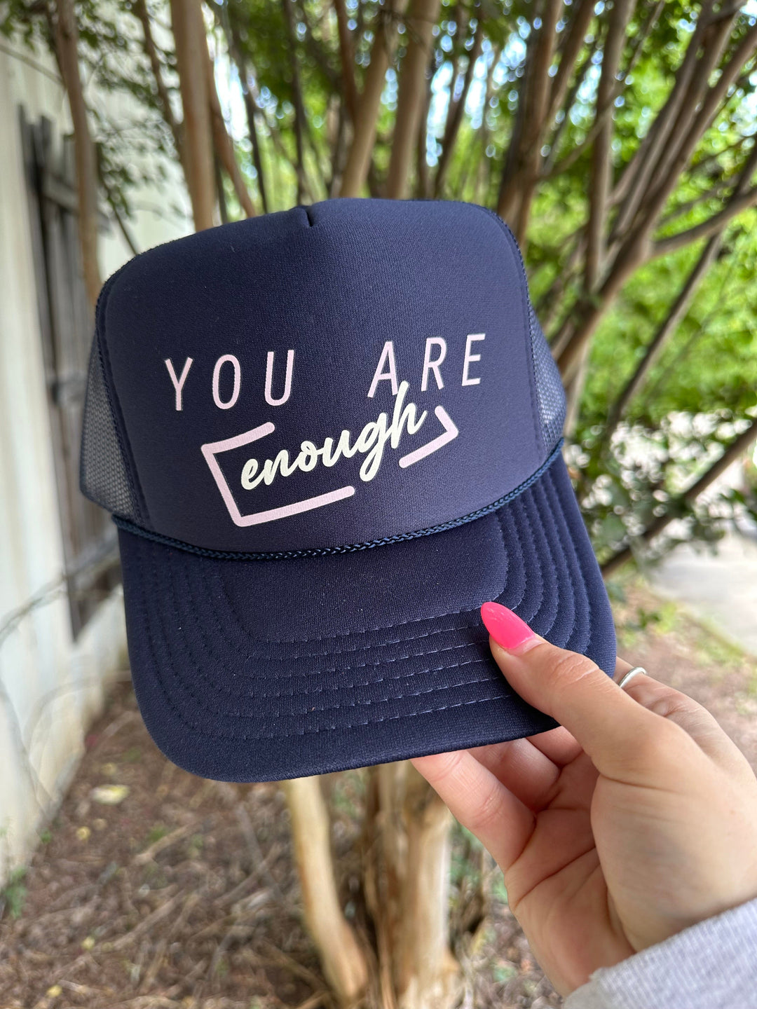You Are Enough Navy Trucker Hat
