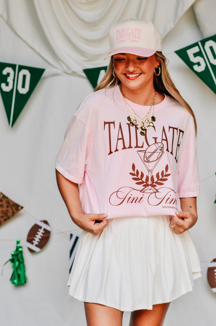 Tailgate Tini Time Light Pink Tee