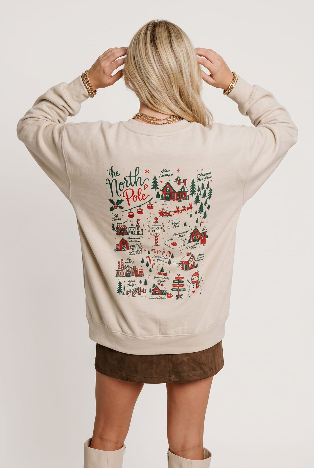Take Me To The North Pole Ivory Sweatshirt