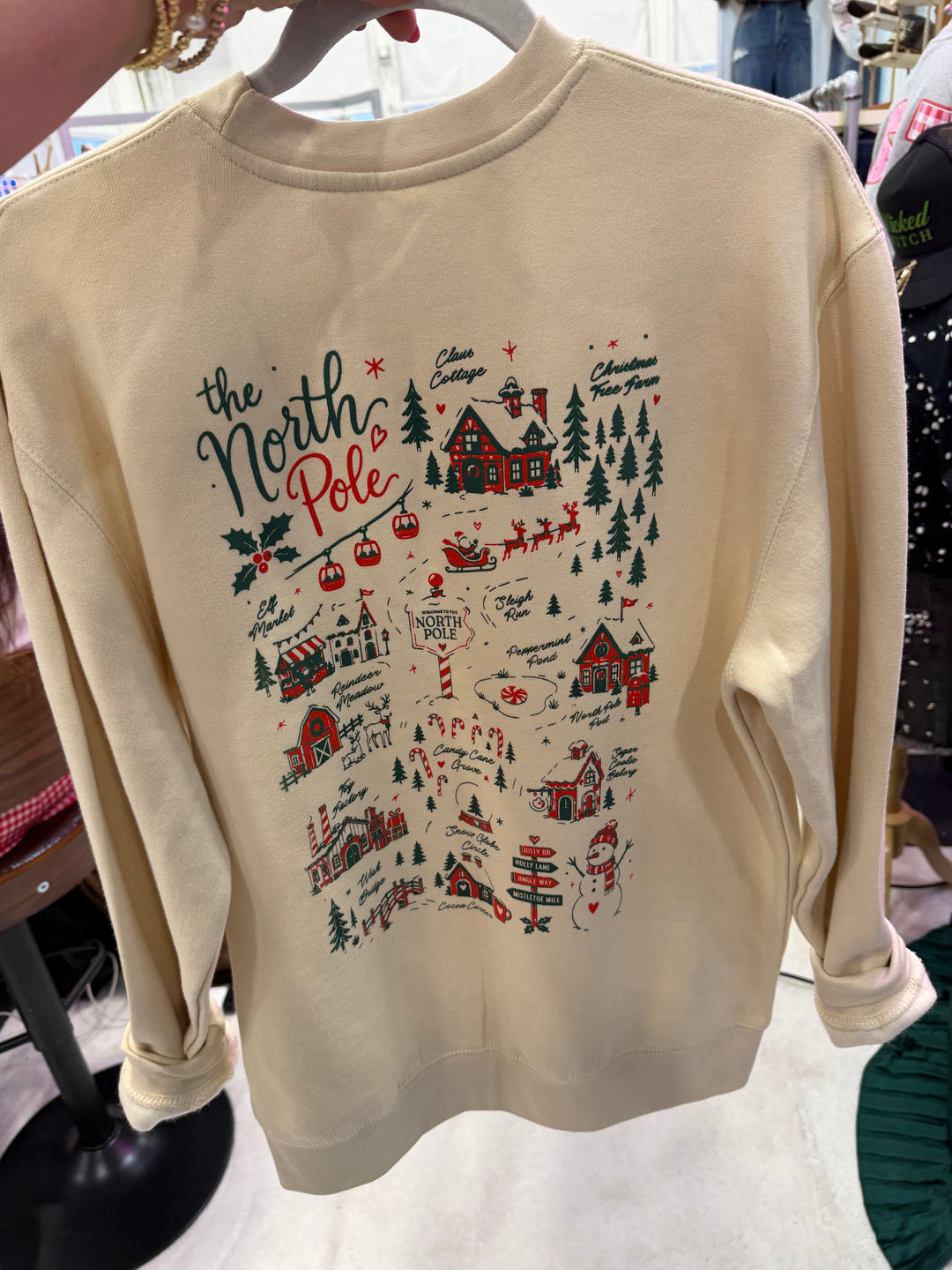 Take Me To The North Pole Ivory Sweatshirt