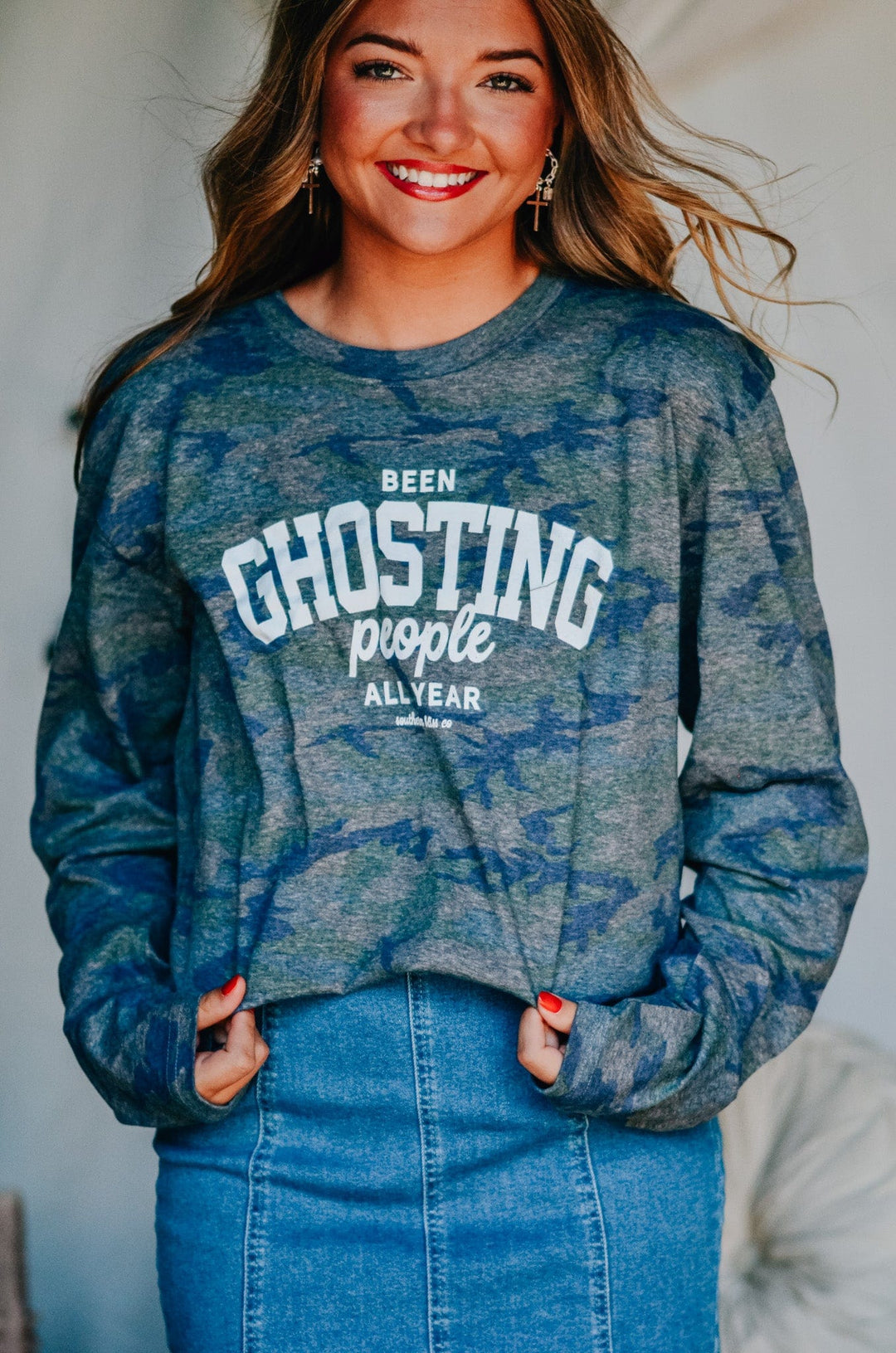 Been Ghosting People All Year Camo Longsleeve