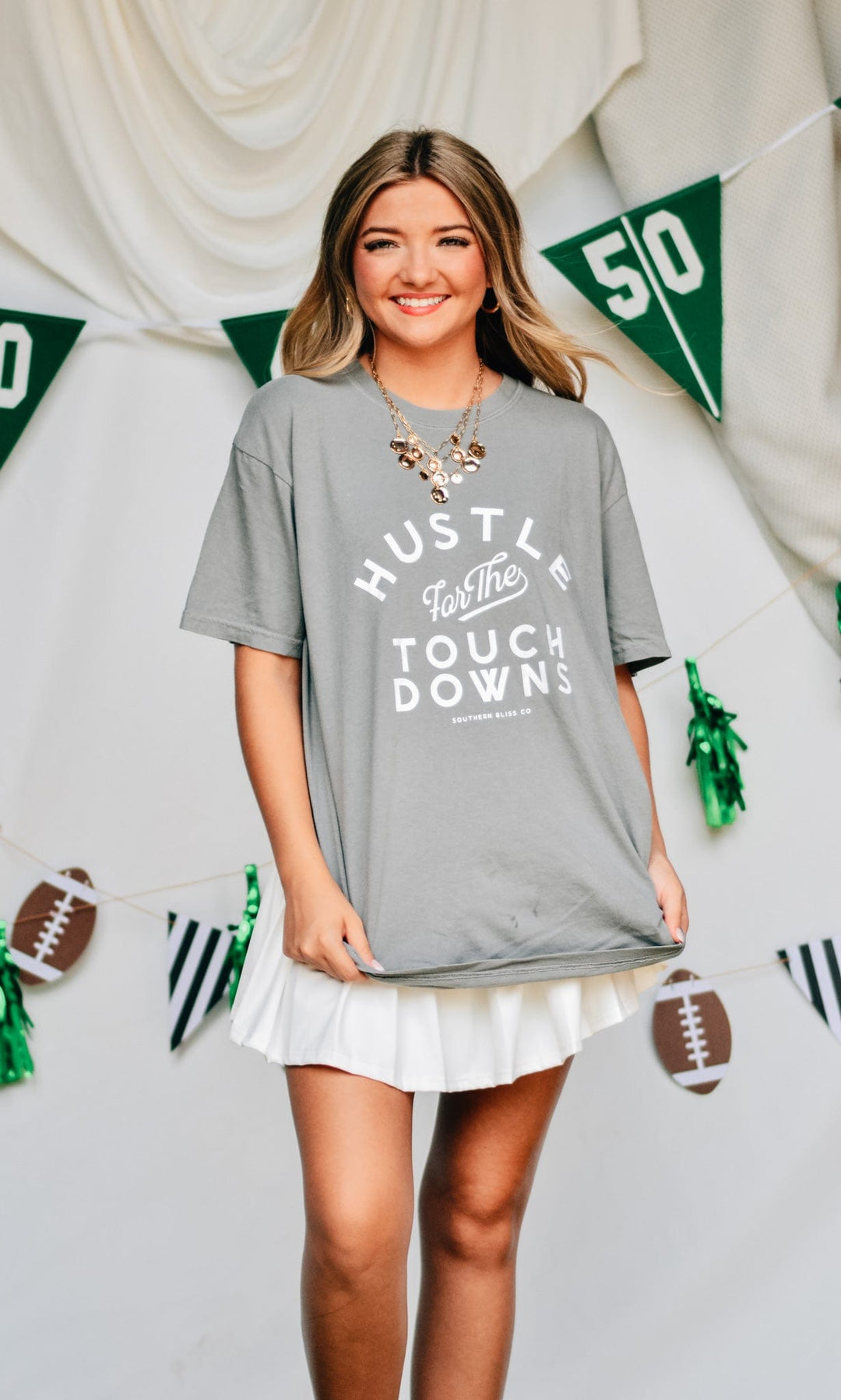 Hustle for the Touchdowns Solid Tee