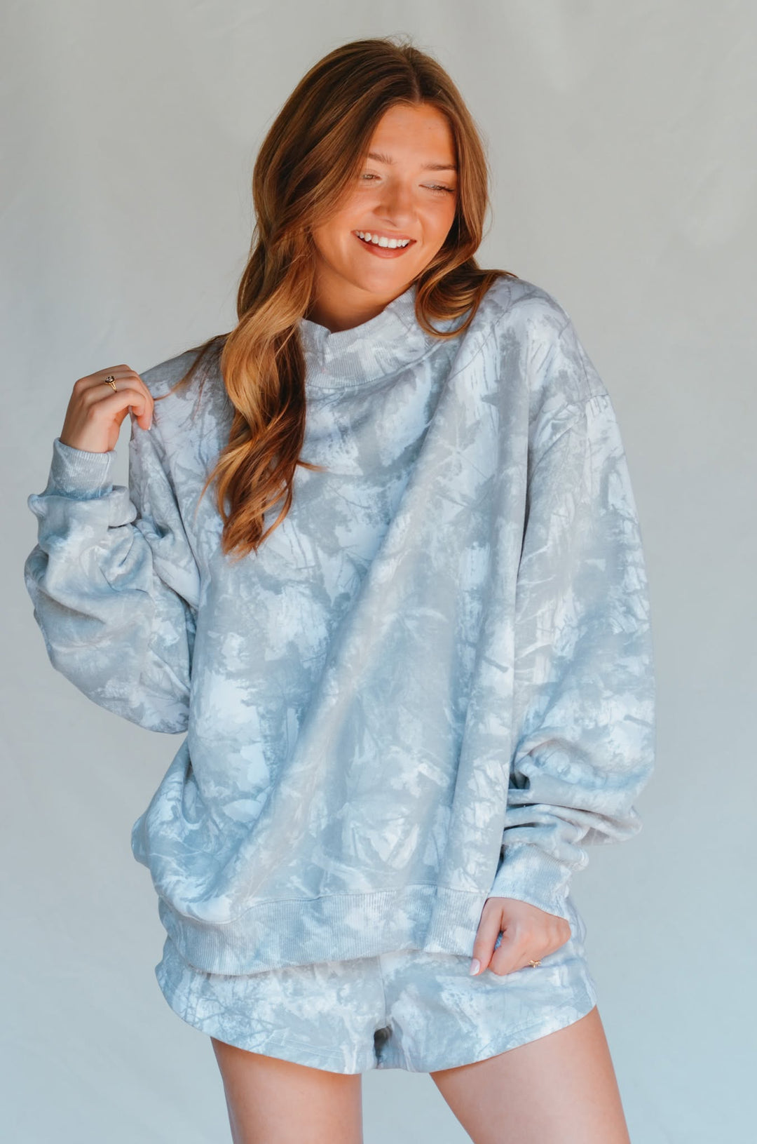 PREORDER (estimated 10/31 ship date!!) White Wash Camo Mock Neck Sweatshirt