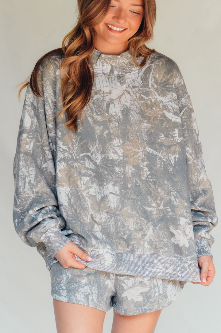 PREORDER ITEM!! (Estimated ship date 10/31) Vintage Camo Mock Neck Sweatshirt