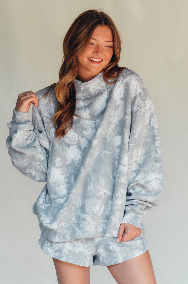PREORDER (estimated 10/31 ship date!!) White Wash Camo Mock Neck Sweatshirt